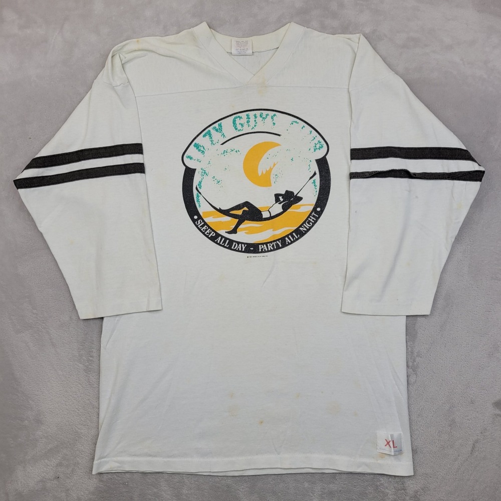 Vintage Miller Shirt Mens XL Long Sleeve Lazy Guys Club Sleep Party USA‎ 80s
